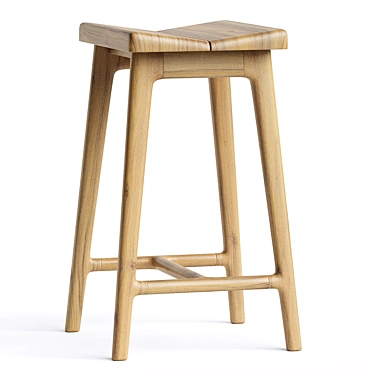 Artisan Oak Large Stool 3D model image 1 