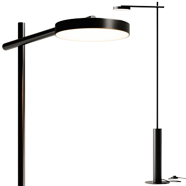 Modern Adjustable Metal Floor Lamp 3D model image 1 