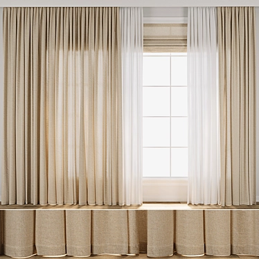 Vintage Curtain 3D Model Kit 3D model image 1 