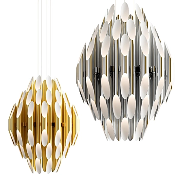 Triple Sphere Chimes Chandelier 3D model image 1 