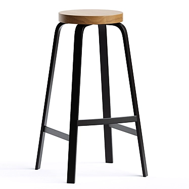 Solid Wood Counter Stool White 3D model image 1 