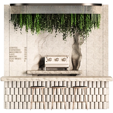 Reception Desk with Hanging Plants 3D model image 1 