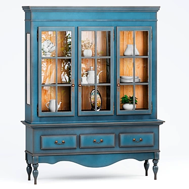 Victorian-Inspired Light Display Cabinet 3D model image 1 