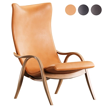 Danish Designer Walnut Lounge Chair 3D model image 1 