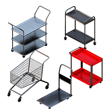 Premium Service Cart 4K Texture 3D model image 1 