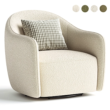 Elegant Beetle Swivel Armchair deco 3D model image 1 