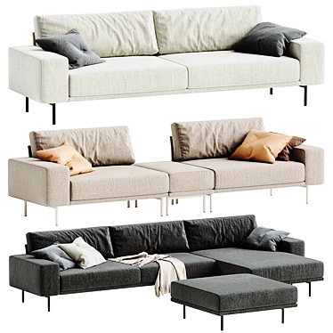 Modern 3D Max Piu Sofa 3D model image 1 