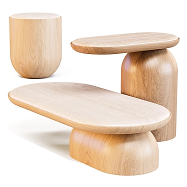 Quartam Elegance Coffee Side Tables 3D model image 1 