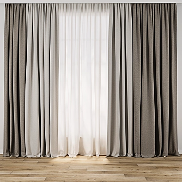 3D Curtain Model Archive Kit 3D model image 1 