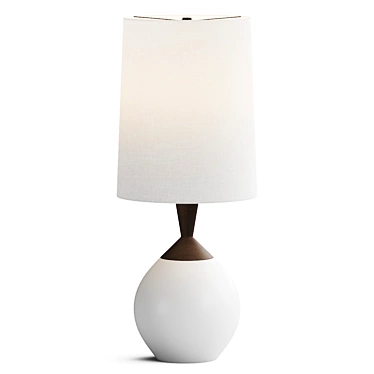 Modern White Metal Table Lamp 3D model image 1 