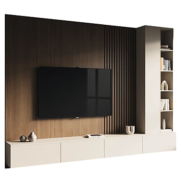  Modern TV Wall Set 3D 3D model image 1 