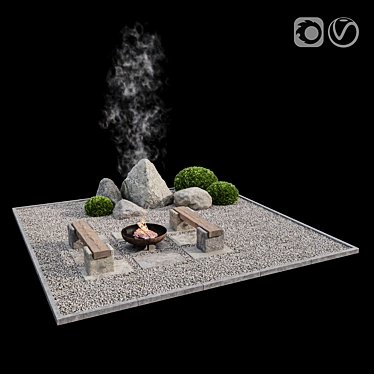 Zen Stone Oasis Seat Area 3D model image 1 