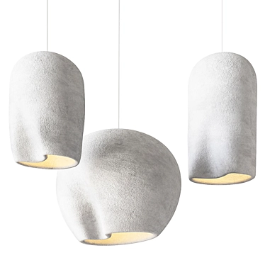 Sleek Metal Bucket Pendant Lamps 3D model image 1 