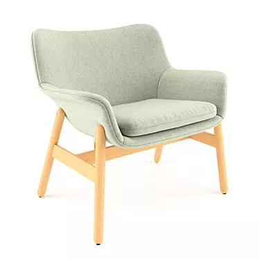 Contemporary Vedbo Armchair in Light Green 3D model image 1 