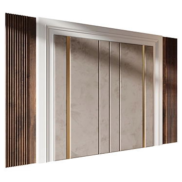 Wood Fabric Wall Panels Set 3D model image 1 