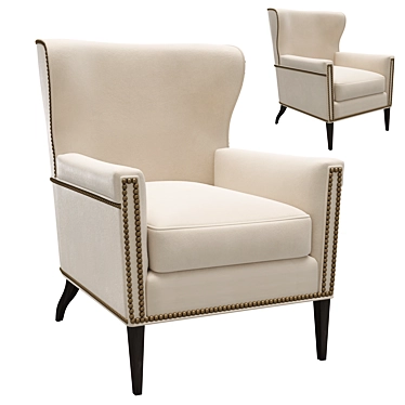 Elegant Samuel Wing Chair 3D model image 1 