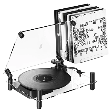 Clear Black Vinyl Turntable 3D model image 1 