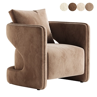 Modern Lewis Lounge Chair, FBX 3D model image 1 