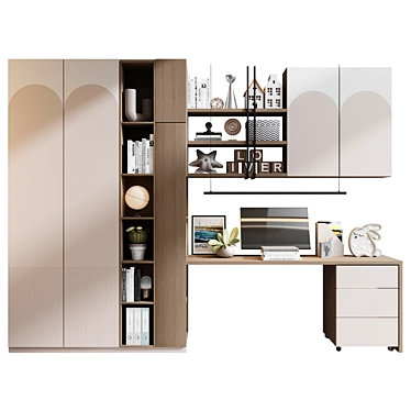 Sleek Modular Bookshelf Set 3D model image 1 