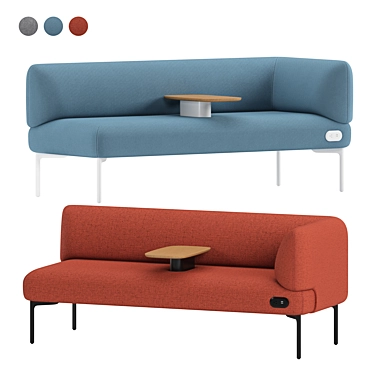 Modern Haworth Cabana Sofa Style 3D model image 1 