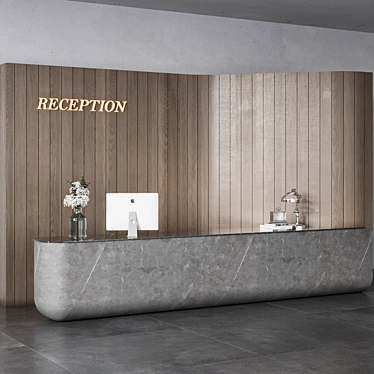 Modern Reception Desk Design 3D 3D model image 1 