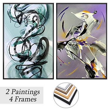 Artwork Set with Multiple Frames 3D model image 1 