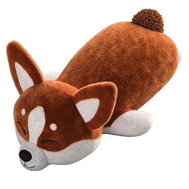 Corgi Plush Toy with Hair Simulation 3D model image 1 