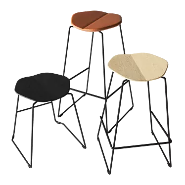 Modern Adjustable Height Bar Stool 3D model image 1 