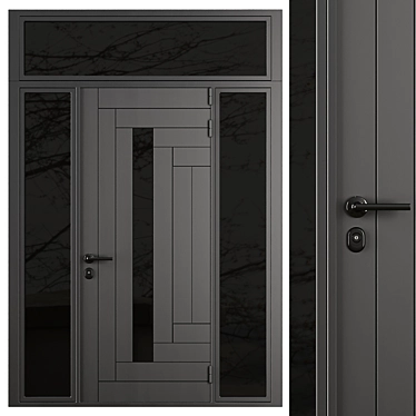 Modern Entry Door Set 80 3D model image 1 