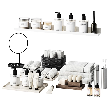 Modern Bathroom Decor Set 3D model image 1 