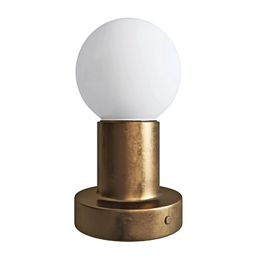 Rechargeable Opal Brass Table Lamp 3D model image 1 