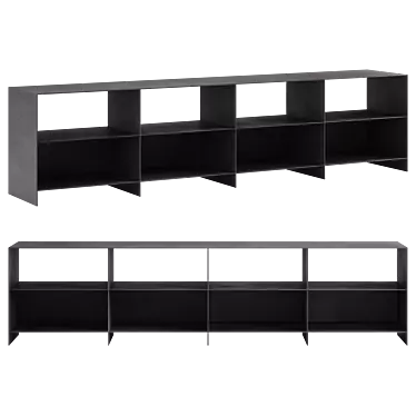 Industrial Steel Bookshelf 3D model image 1 