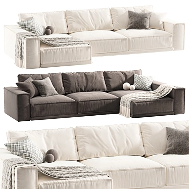 Rafael Chaise Sofa: Contemporary Elegance 3D model image 1 