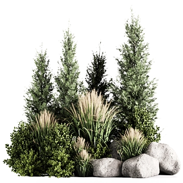 High-Quality Bush Set01 Model 3D model image 1 