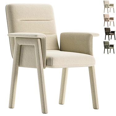 Elegant Velvet Dining Chairs Set 3D model image 1 