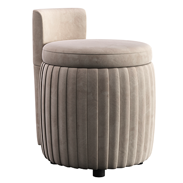 Nordmann Bella Light Beige Pouf 3D model image 1 