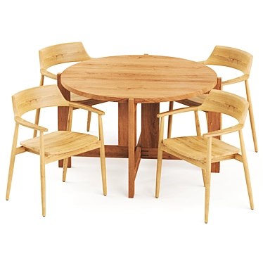 Collector Dining Set: Fondes Chair & Table 3D model image 1 