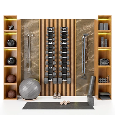  Chic Home Gym Decor Set 3D model image 1 