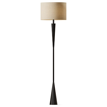 Modern Brass Temple Floor Lamp 3D model image 1 