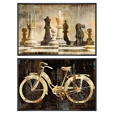 Artwork Set with Multiple Frames 3D model image 1 