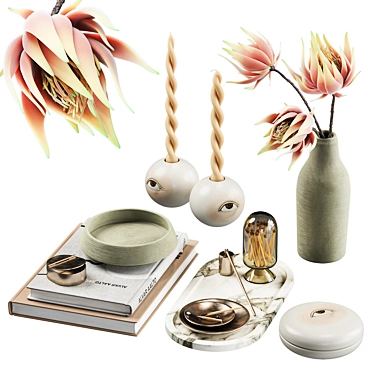 Ceramic Eye Decor Set 3D model image 1 