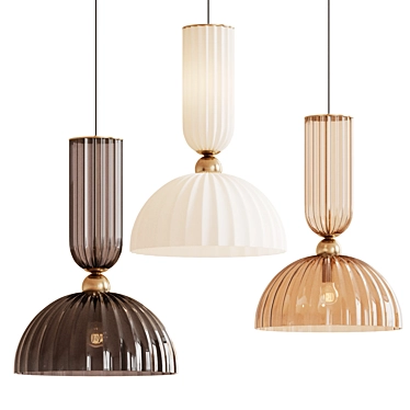 Elegant Antic Pendant Light 3D model image 1 