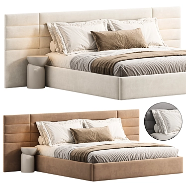 Modern Double Bed Orly 3D model image 1 