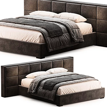 Elegant Modern Bed K560 3D model image 1 