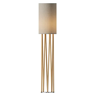 Modern High Floor Lamp in Black 3D model image 1 