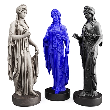 Greek Goddess Sculpture, Elegant Home Décor 3D model image 1 