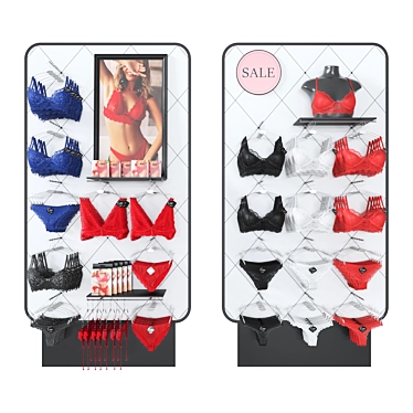 Lingerie Display Set with Mannequin 3D model image 1 