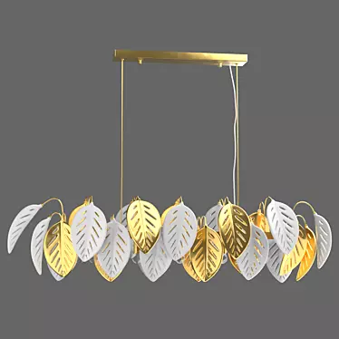 Tropical Leaf Chandelier Gold Whit 3D model image 1 