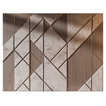 Bespoke Wood Fabric Wall Panels 3D model image 1 