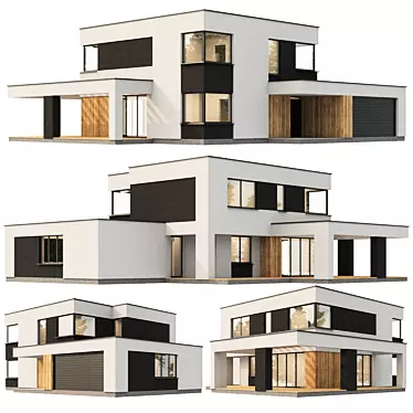 Modern White & Dark House 3D model image 1 